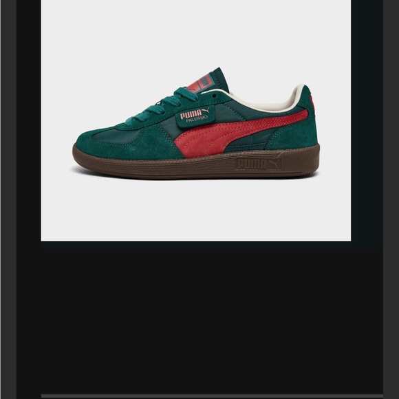 Puma Palermo Teal Suede Sneakers with Coral Stripe - Picture 6 of 6